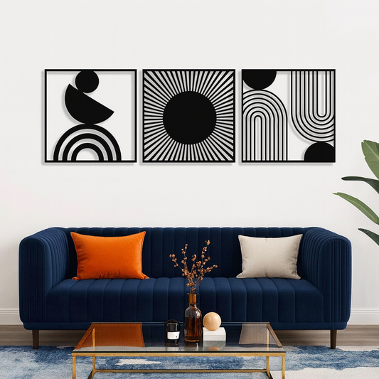 Abstract Trilogy Set of 3 Wood Wall Decor