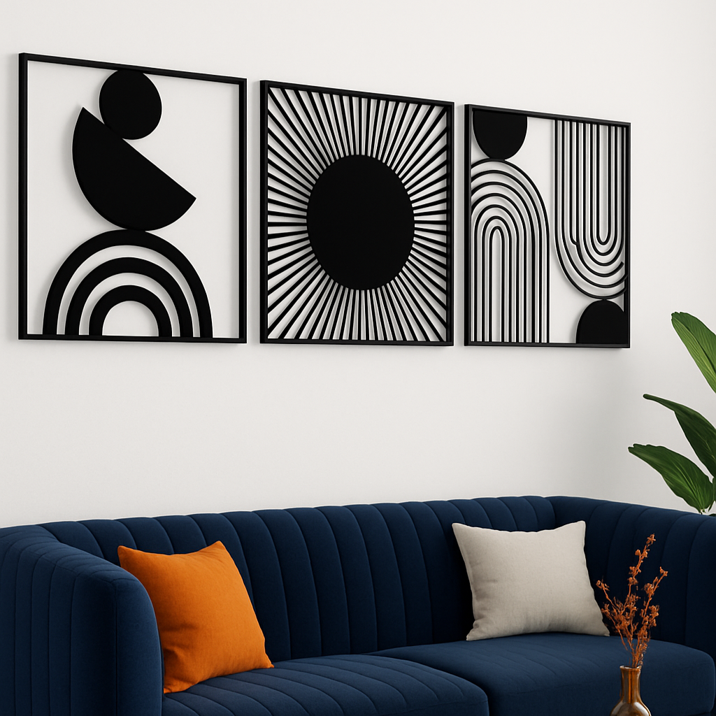 Abstract Trilogy Set of 3 Wood Wall Decor