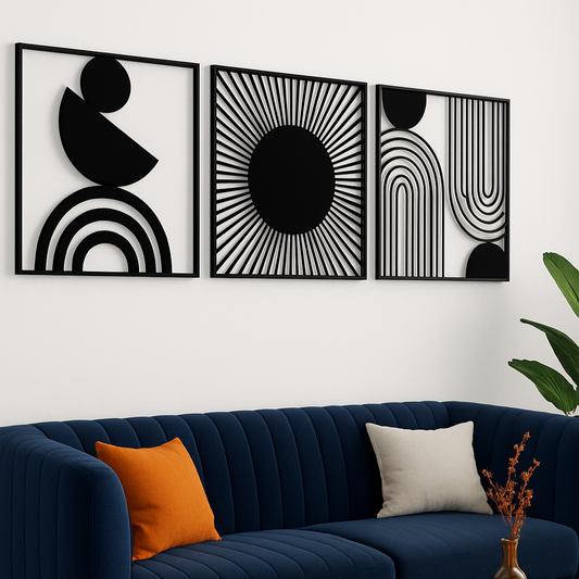 Abstract Trilogy Set of 3 Wood Wall Decor
