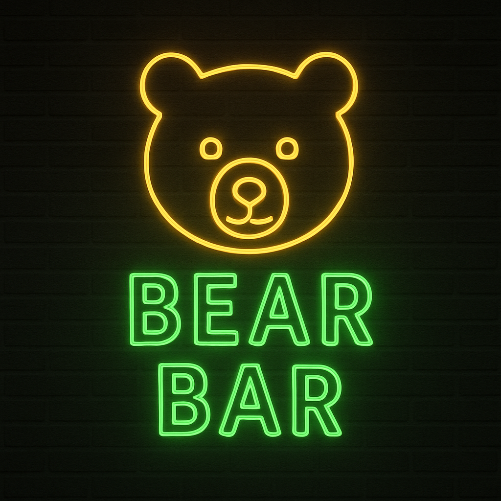 Animal Theme BEAR BAR Neon Wall Light