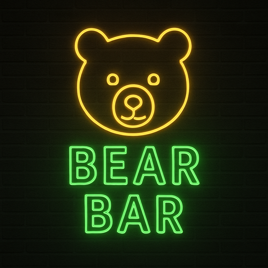 Animal Theme BEAR BAR Neon Wall Light