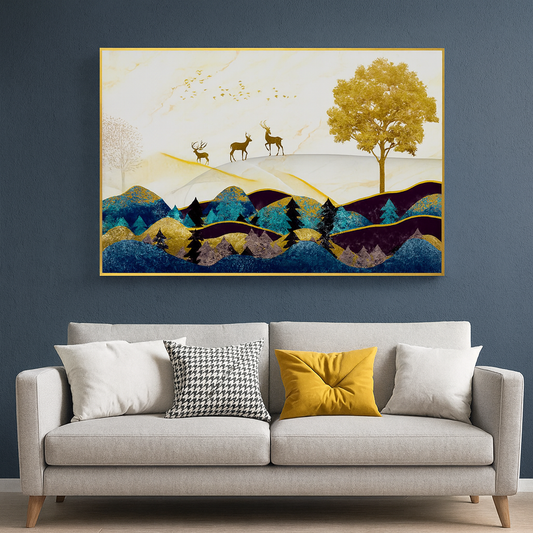 Beautiful Deer in Nature Acrylic Wall Paintings & Arts