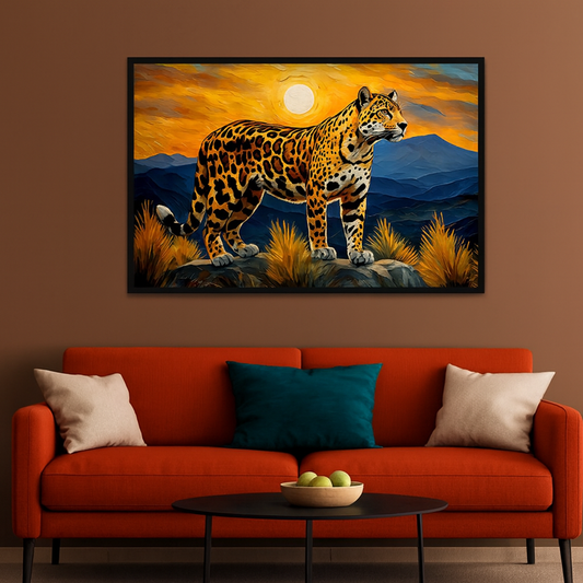 Beautiful Jaguar with Nature Scenery Wall Paintings & Arts