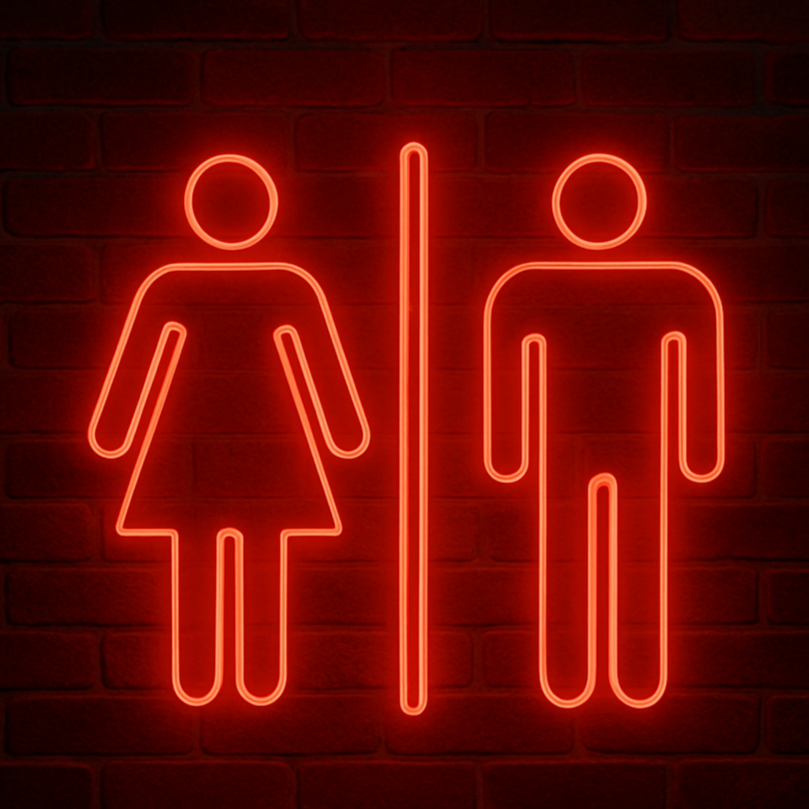 Boy and Girl WC Toilet Neon Sign