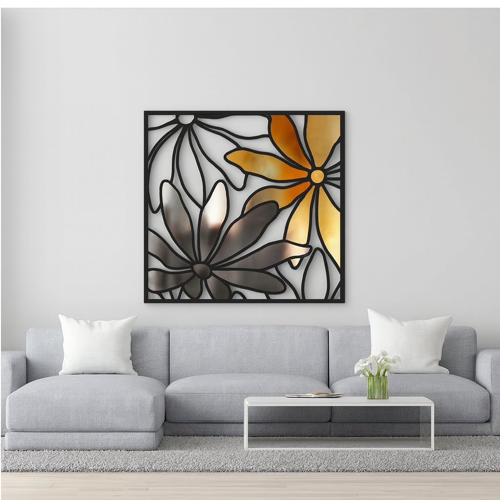 Daisy Flower Framed Wood Wall Decor