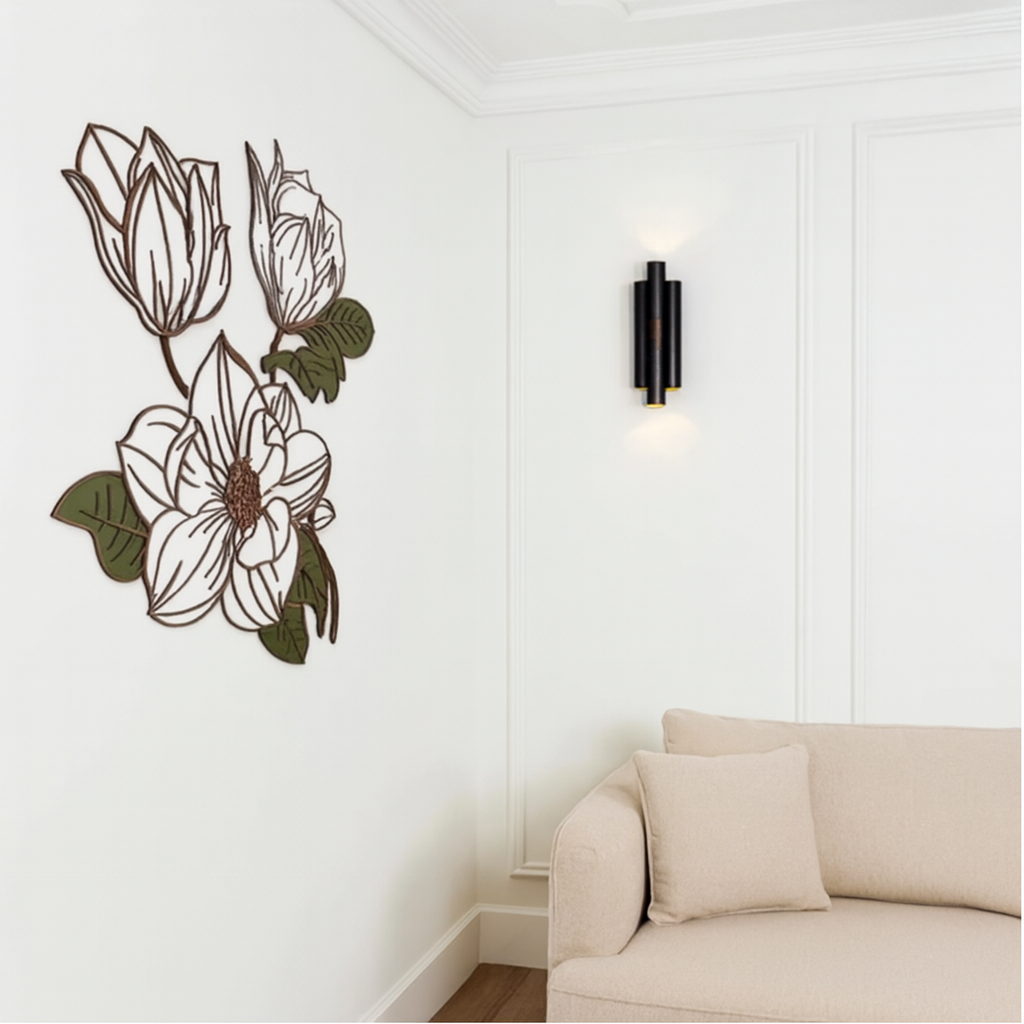Elegant Magnolia Flower Wood Wall Decor
