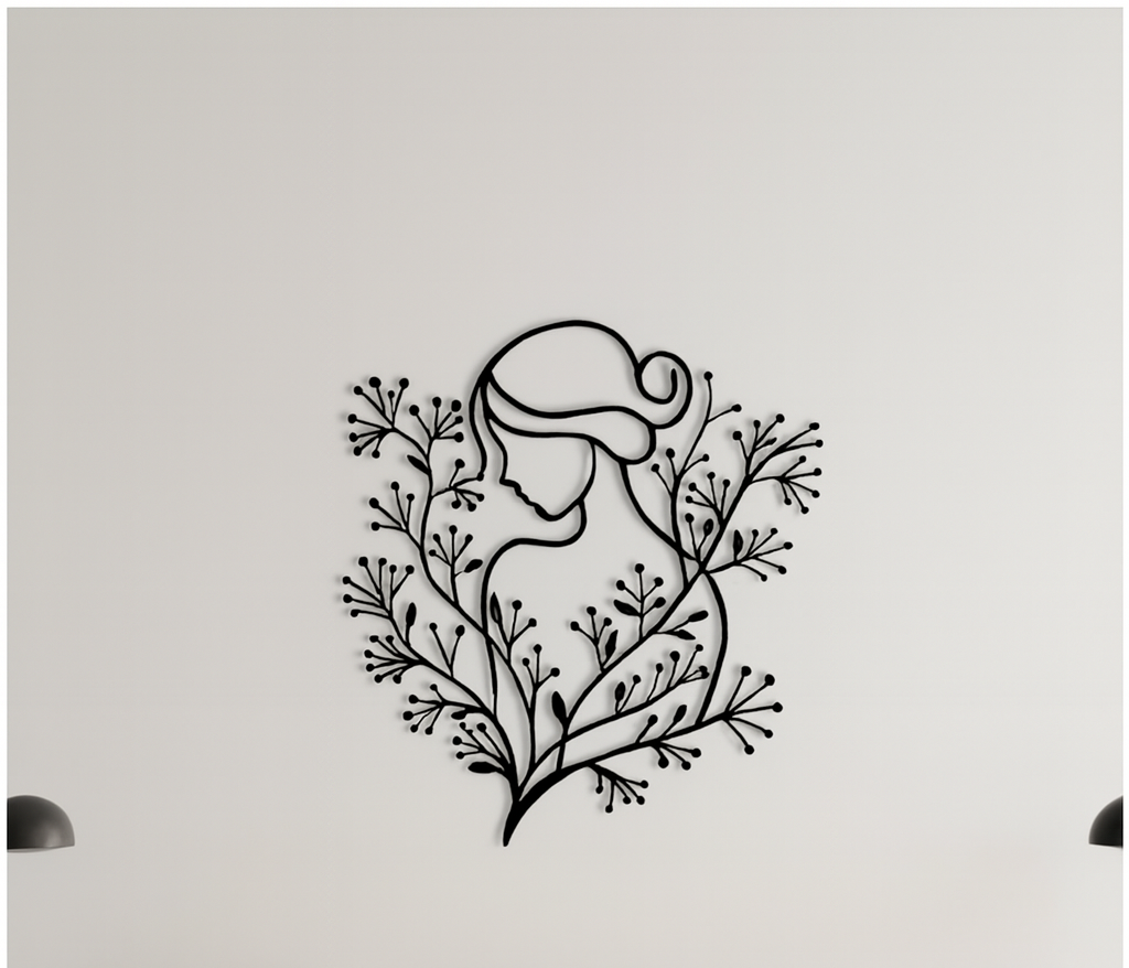 Elegant Women Floral Wood Wall Decor