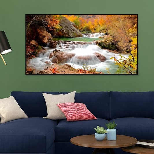 Exquisite Waterfall Nature Scenery of Colorful Canvas Wall Paintings & Arts