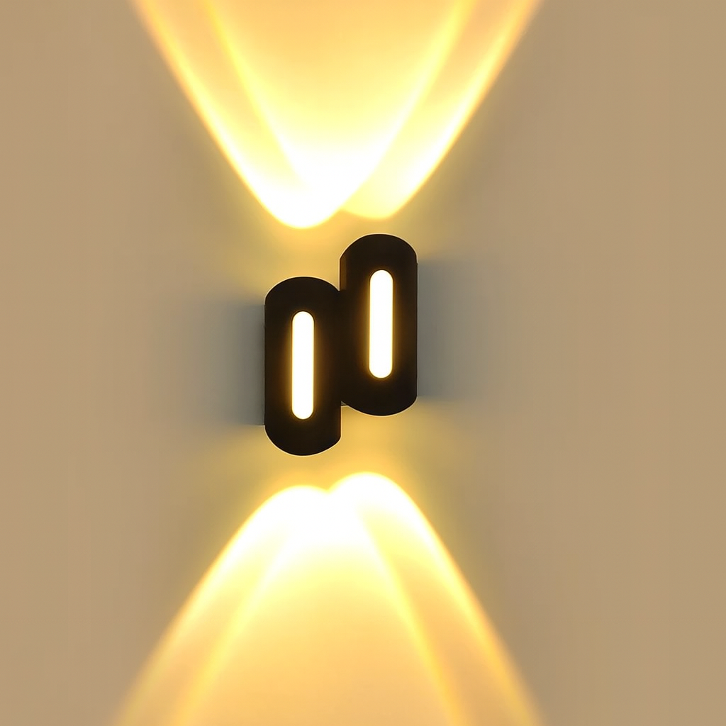Glexy Lights 6W Black LED Waterproof Outdoor Wall Light