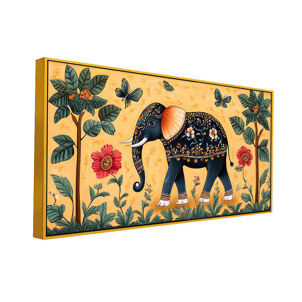 Mithila Painting with Nature & Elephant
