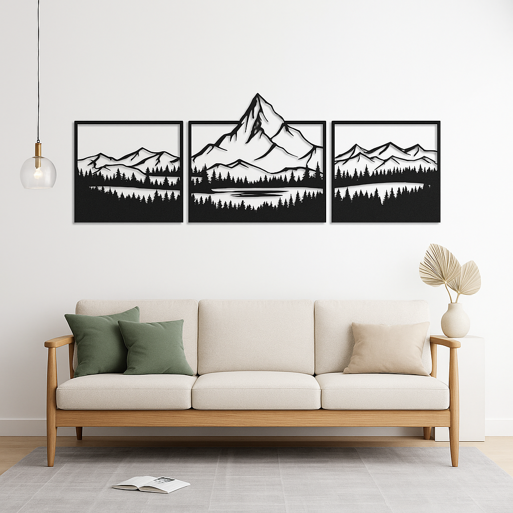 Mountain and Forest Wood Wall Decor