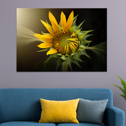 Nature Sunflower Scenery Canvas Prints Wooden Wall Painting