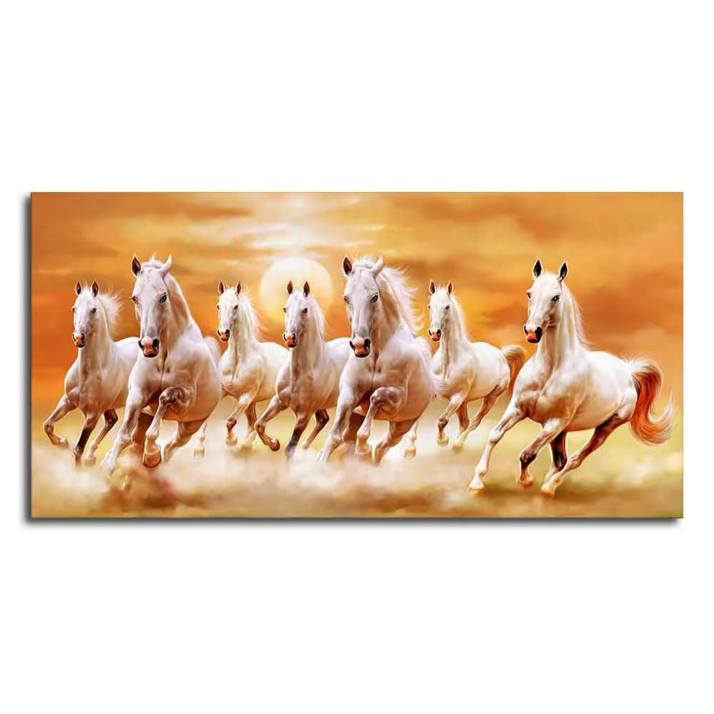 Seven Running Horses Canvas Big Wall Painting