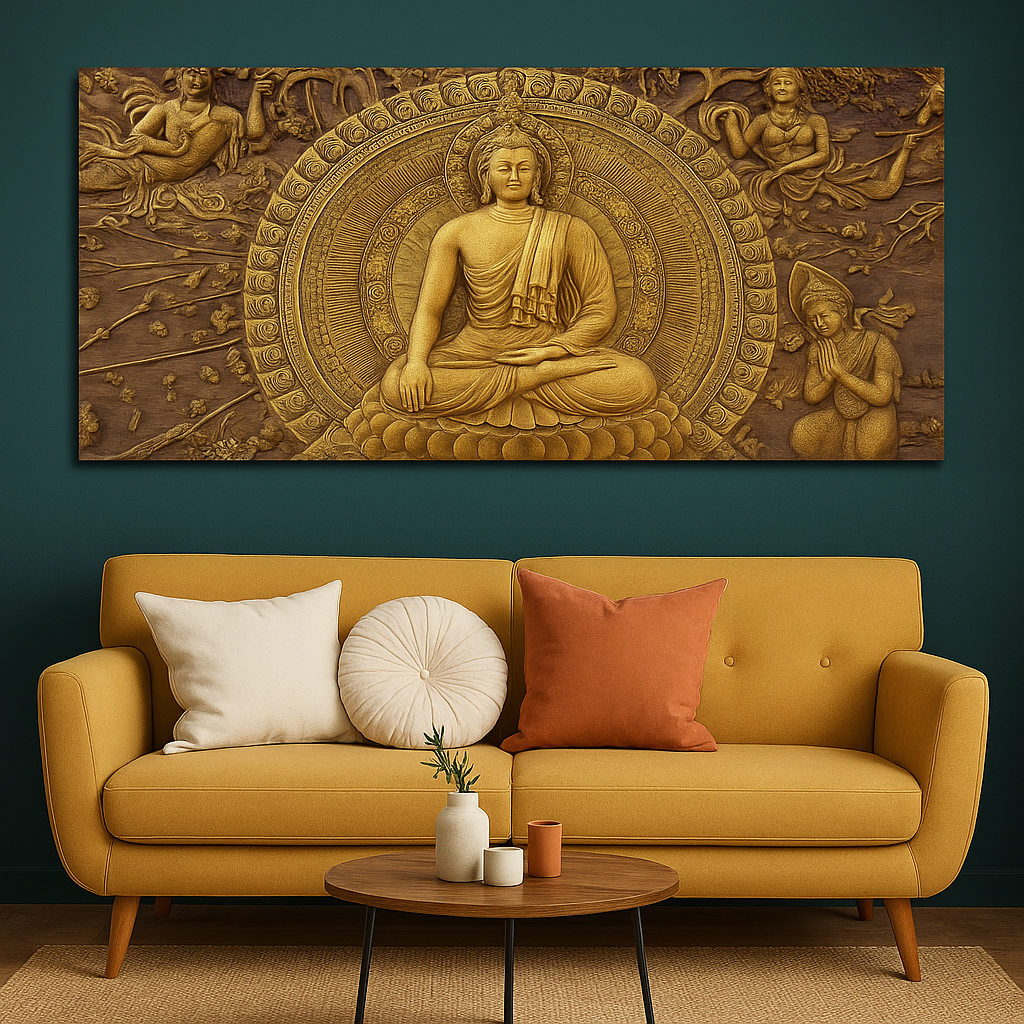 Spiritual God Buddha Premium Canvas Wall Painting