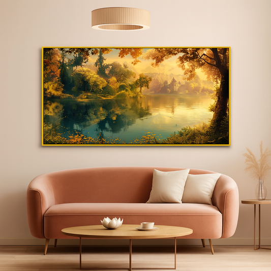 Tranquil Lake Reflection Nature Canvas Wall Painting for Home Décor