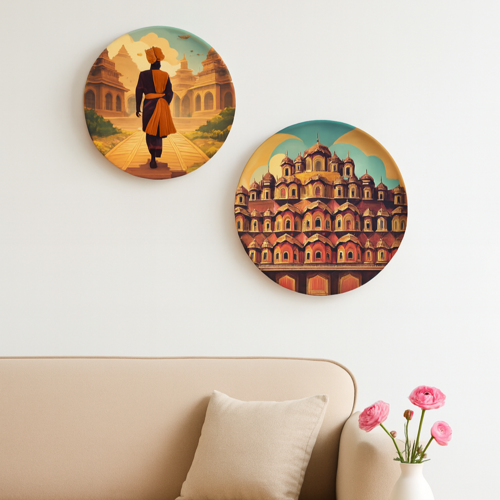 Urban Essence of Jaipur Wall Plate ( SET OF 2 )