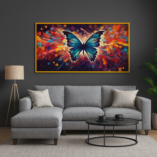 Vivid Nature Dance Butterfly Flying Colorful Patterns Canvas Wall Paintings