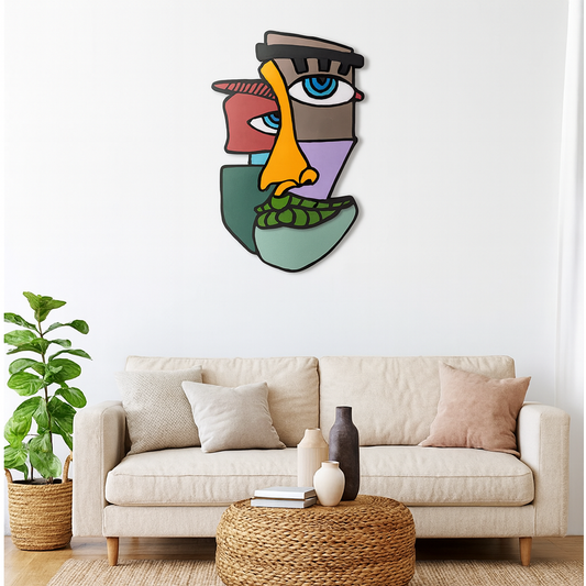 3D Mask Decorative Wood Wall Decor