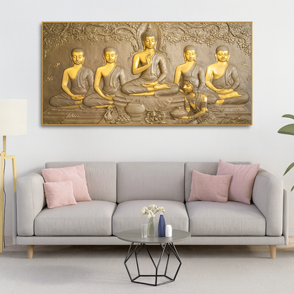 A Premium Golden Buddha Spiritual Canvas Wall Painting