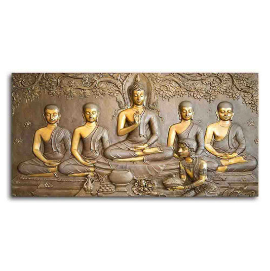 A Premium Golden Buddha Spiritual Canvas Wall Painting