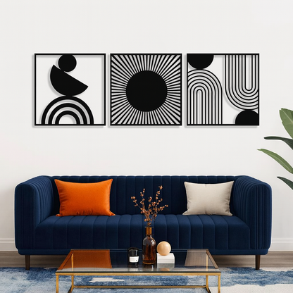 Abstract Trilogy Set of 3 Wood Wall Decor
