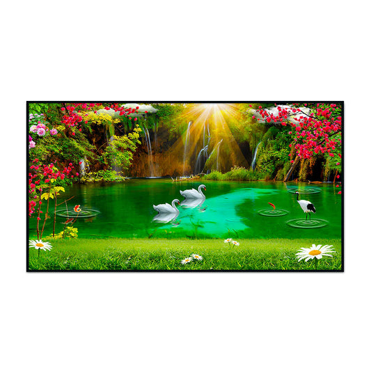 Beautiful Waterfall Nature Scenery Canvas Printed Wall Paintings & Arts