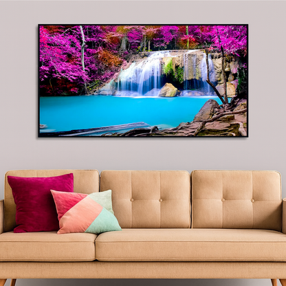 Beautiful Waterfall Nature Scenery of Colorful Canvas Wall Paintings & Arts