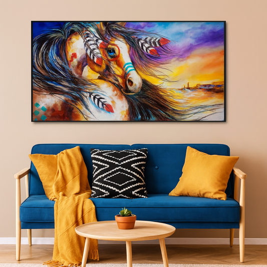 Big Panoramic Beautiful Horse Wall Painting & Canvas Wall Art