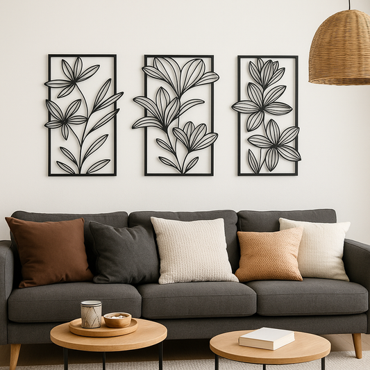 Botanical Bloom Trio 3-Piece Floral Wood Wall Decor