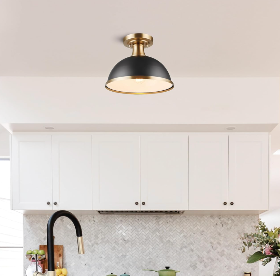 Glexy Brushed Gold Semi Flush Mount Ceiling Light