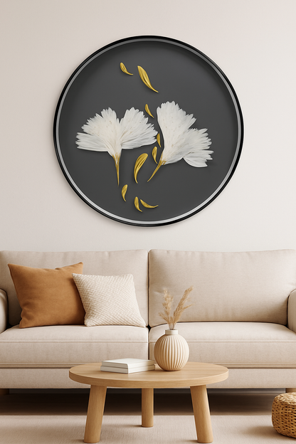 Lorell White Flower I Framed Abstract Art
