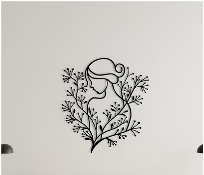 Elegant Women Floral Wood Wall Decor