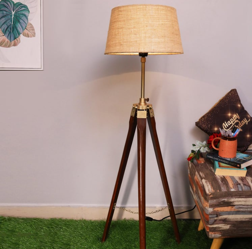 HOMESAKE Wooden Floor Lamp