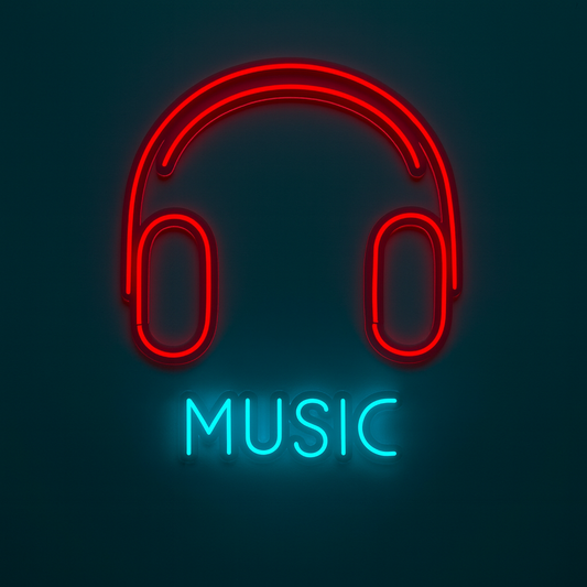 "Music" Headphone Neon LED Light