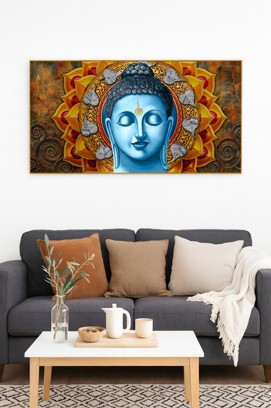 Lord Gautam Buddha Serene Face Canvas Wall Painting