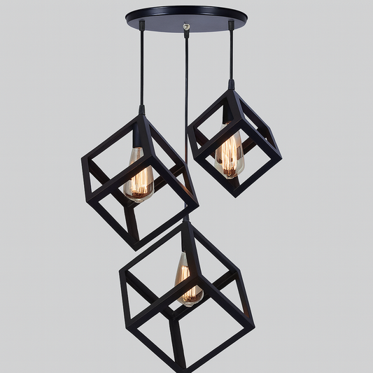 Matt Black 3-Light Cluster Pendant