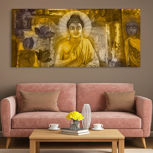 Meditating Lord Buddha Large Wall Painting