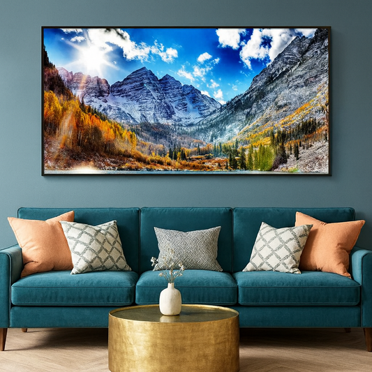 Mountain Nature Scenery Canvas Painting