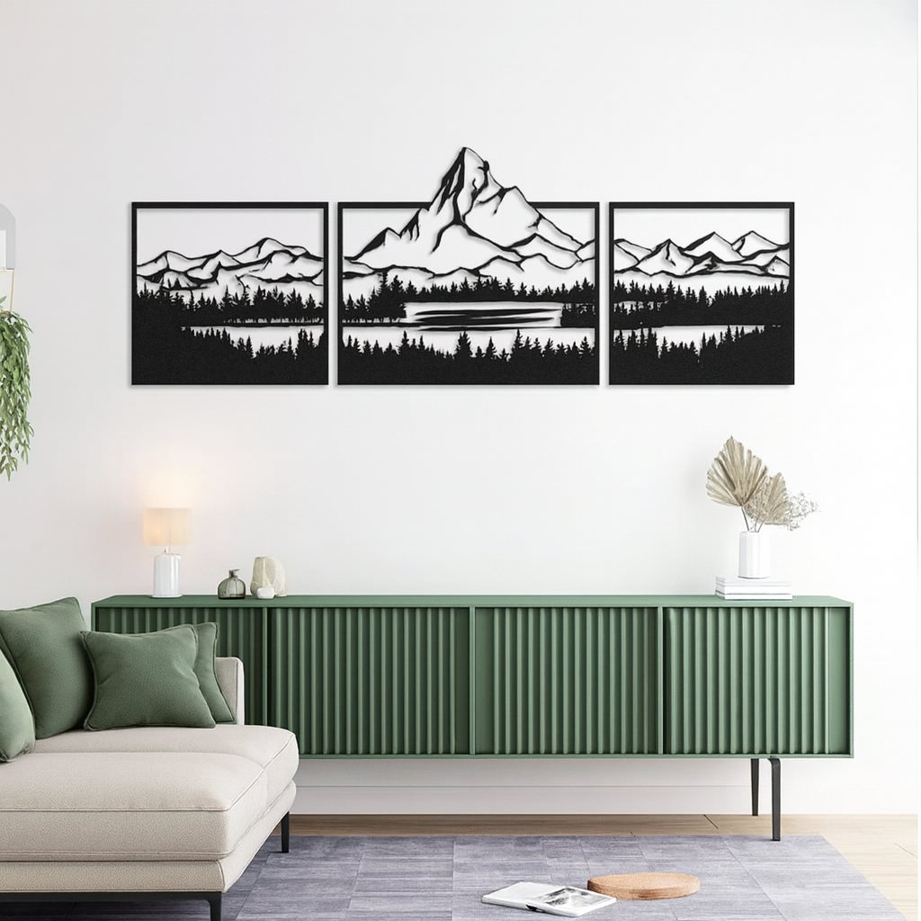Mountain and Forest Wood Wall Decor