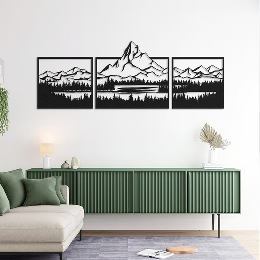 Mountain and Forest Wood Wall Decor
