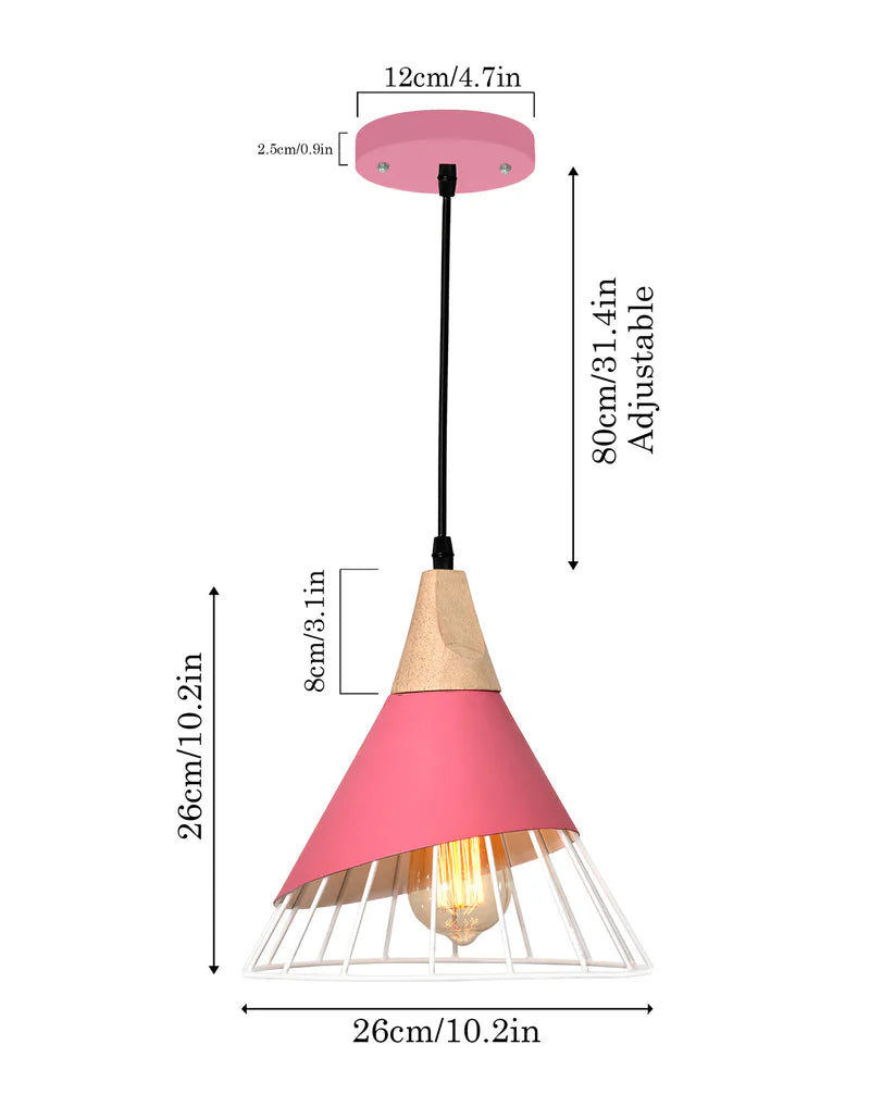 Nordic Conical Metal Cage Pendant Light