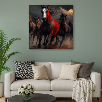 Running Horses Canvas Painting for Home, Bedroom & Living Room