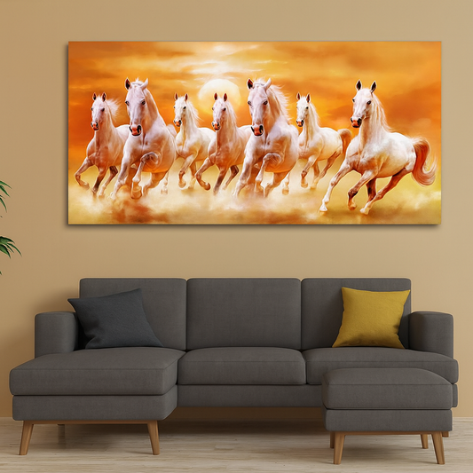 Seven Running Horses Canvas Big Wall Painting