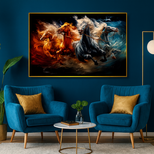 Seven Running Horses Canvas Wall Paintings & Arts
