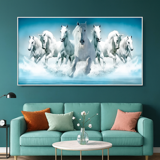 Seven Running Horses Canvas Wall Painting