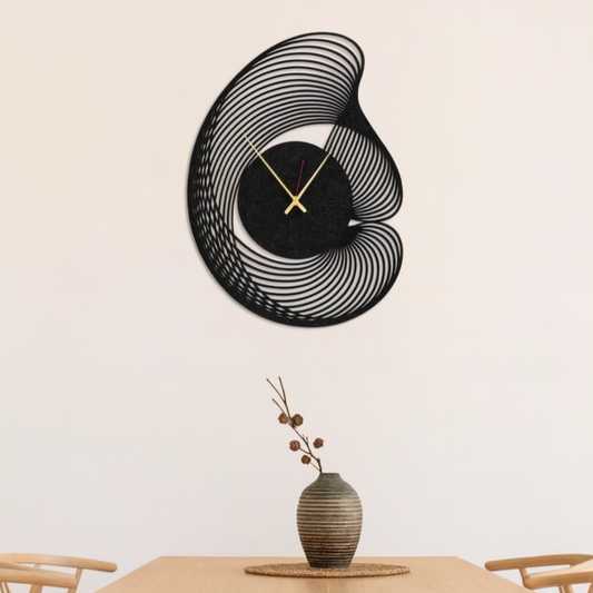 Sleek Stripes Wooden Clock