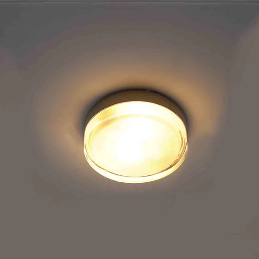 ELORIA Small Round Flush Ceiling Light – Brushed Nickel Finish