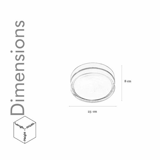 ELORIA Small Round Flush Ceiling Light – Brushed Nickel Finish