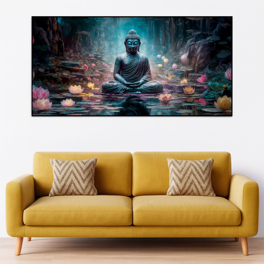 Spiritual Buddha Statue Premium Canvas Wall Painting