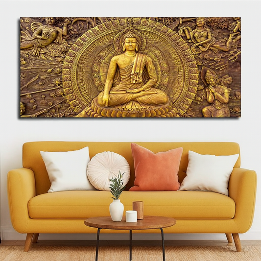 Spiritual God Buddha Premium Canvas Wall Painting